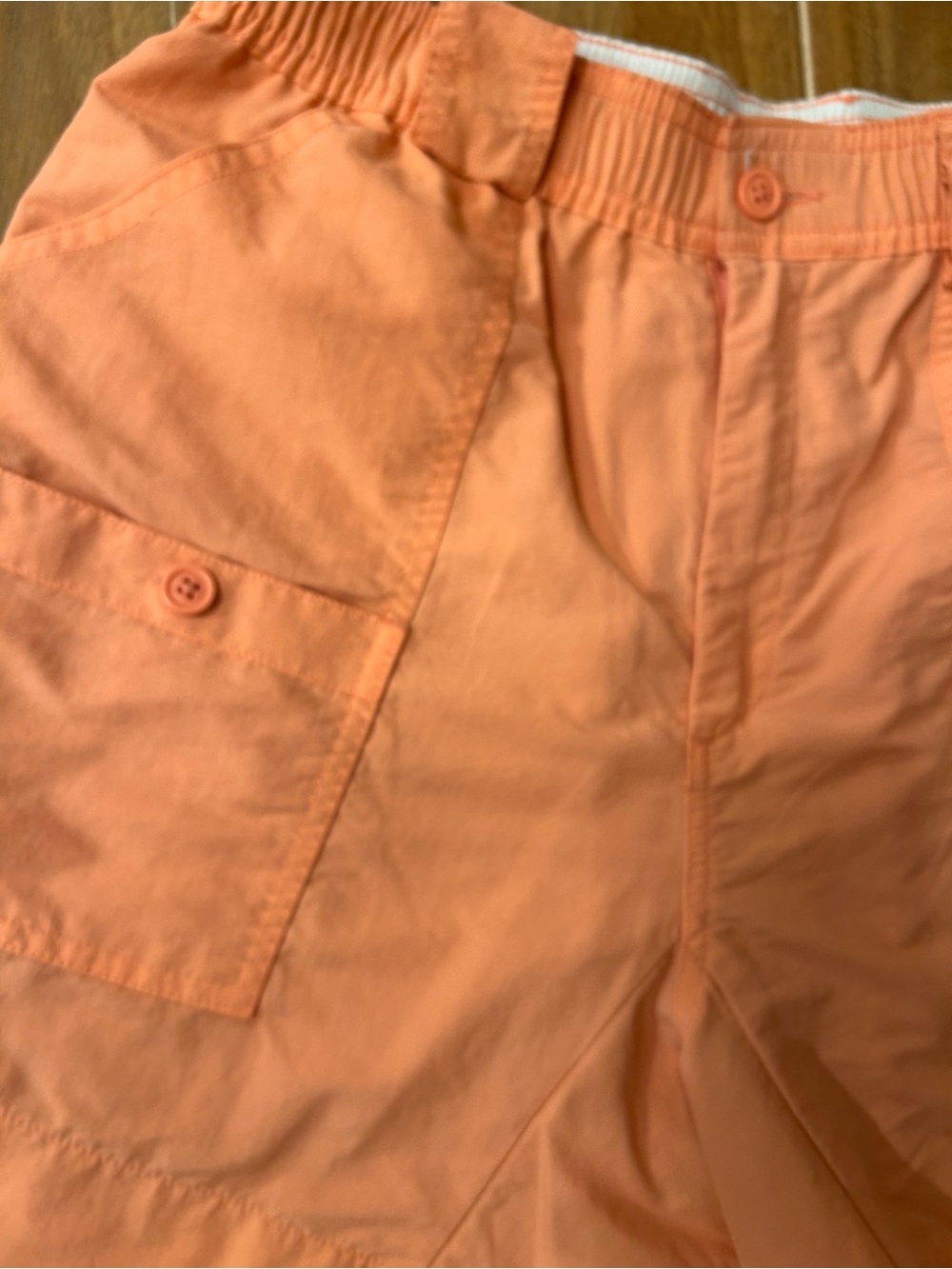 AFTCO Mens M01 Fishing Shorts Orange Size 32 Elastic Waist Utility Pockets - Picture 2 of 7